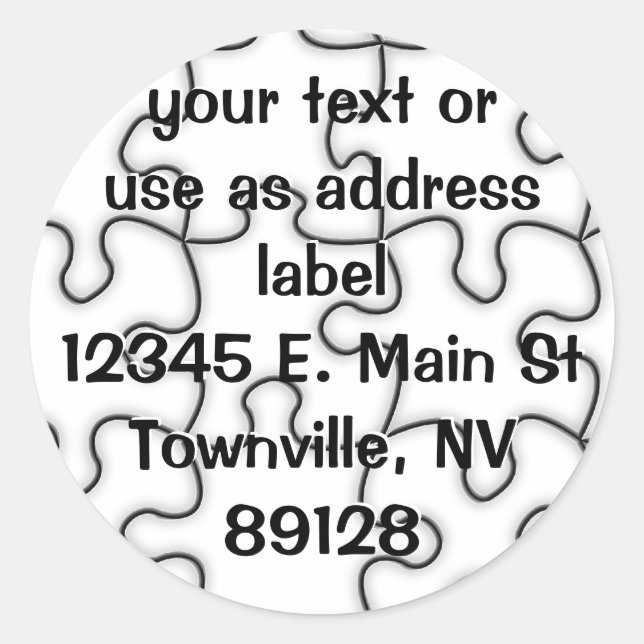 Puzzle Pattern (Add Your Image) Classic Round Sticker (Front)