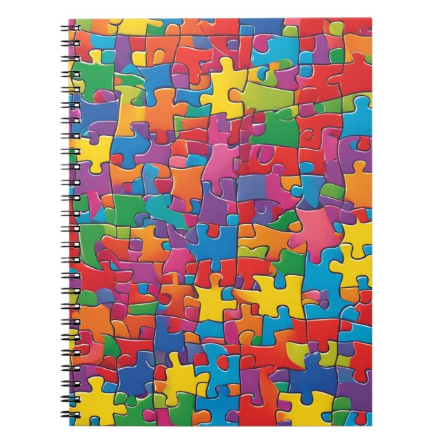 Puzzle Pattern Notebook - For Creative Minds (Front)