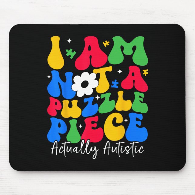 Puzzle Piece Autism Awareness Neurodiversity Inclu Mouse Pad (Front)