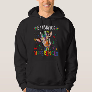 Puzzle Piece Autism Giraffe Embrace Differences fo Hoodie