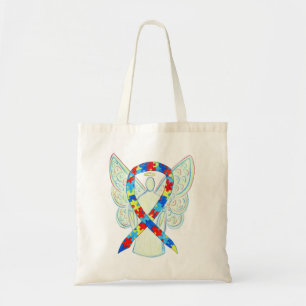 Puzzle Piece Awareness Ribbon Custom Art Tote Bag
