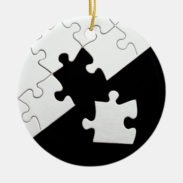 Puzzle Piece Ceramic Tree Decoration (Front)