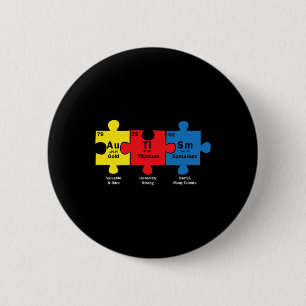 Puzzle Piece Chemical Elements Cool Autism Awarene 6 Cm Round Badge