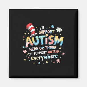 Puzzle Piece I'll Support Autism Awareness Everywh Magnet