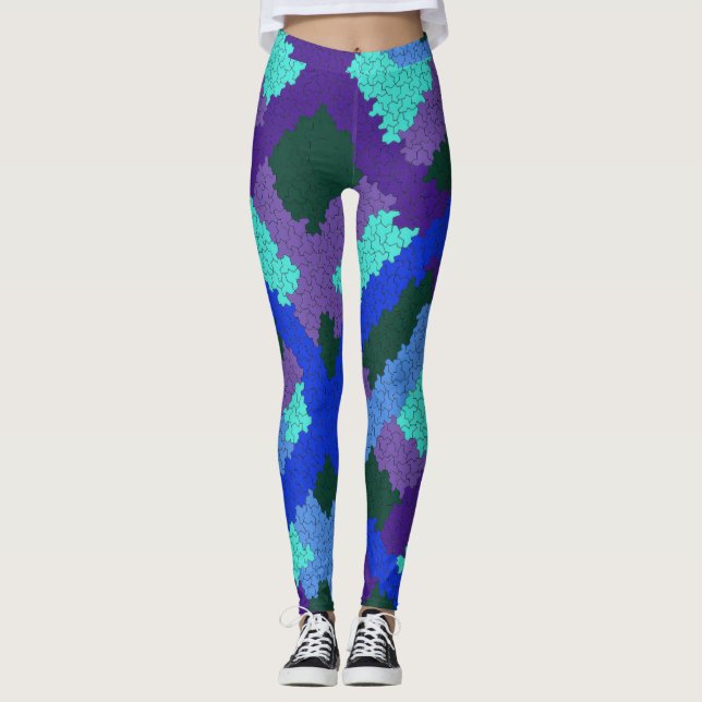 Puzzle Piece Pattern Leggings (Front)