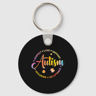 Puzzle Piece Playing Tennis Autism Awareness Sport Key Ring