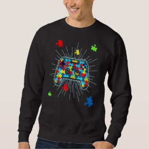 Puzzle Piece Video Game Controller Gamers Autism A Sweatshirt