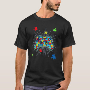 Puzzle Piece Video Game Controller Gamers Autism A T-Shirt