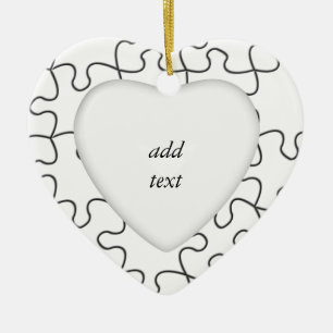Puzzle Pieces  (Add Background Colour or Image) Ceramic Tree Decoration