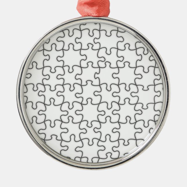 Puzzle Pieces  (Add Background Colour or Image) Metal Tree Decoration (Front)