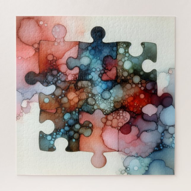 Puzzle Pieces Alcohol Ink (Vertical)
