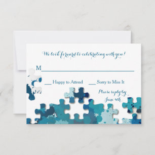 Puzzle Pieces Blue Response Card