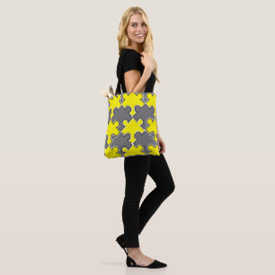 Puzzle pieces colour of the year 2021 illuminating tote bag