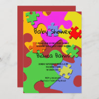 Puzzle Pieces Girl Baby Shower