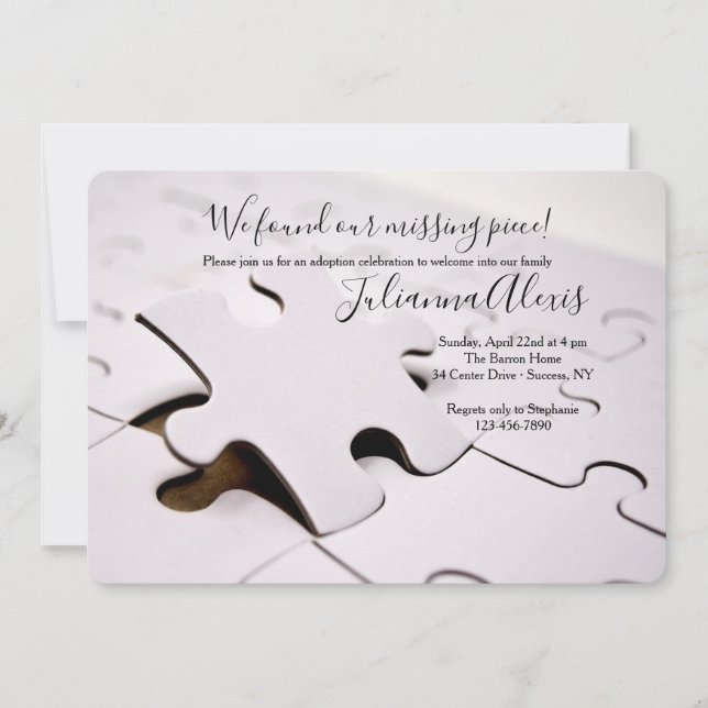 Puzzle Pieces Invitation (Front)