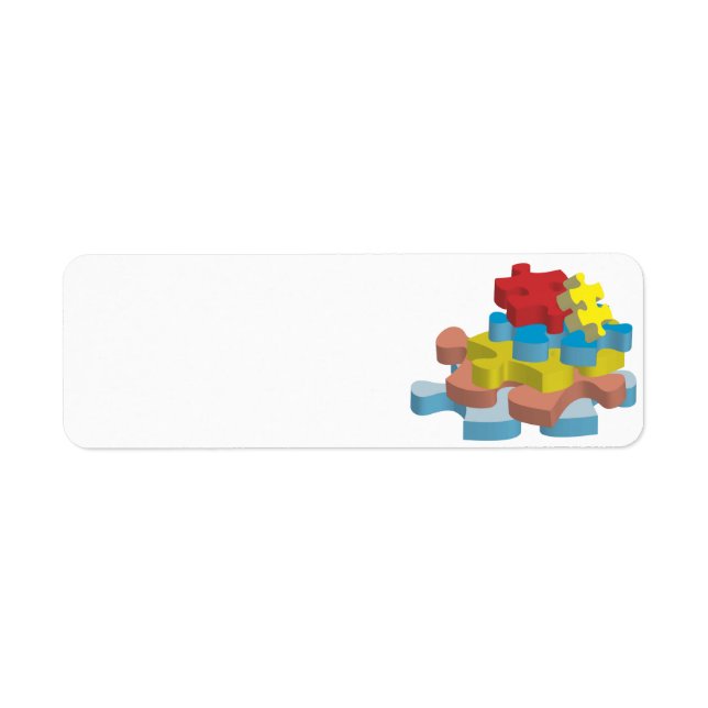 Puzzle Pieces Return Address Labels (Front)