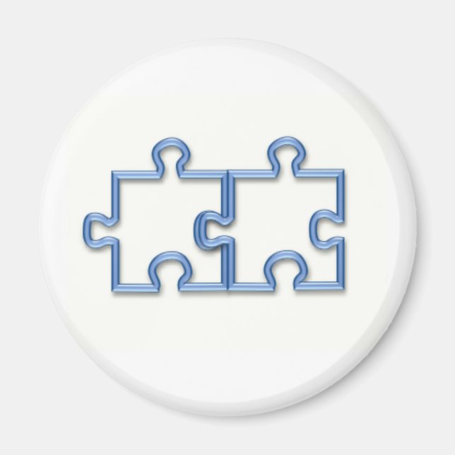 Puzzle Pieces Round Magnet (Front)