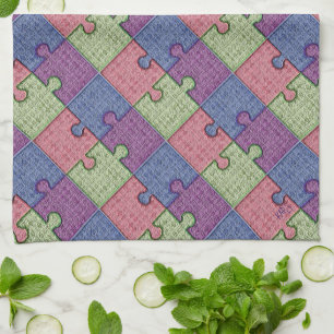 Puzzle Pieces Tea Towel