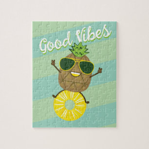Puzzle Pineapple Character Good Vibes