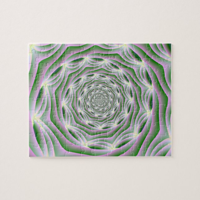 Puzzle  Pink and Green Vortex (Horizontal)