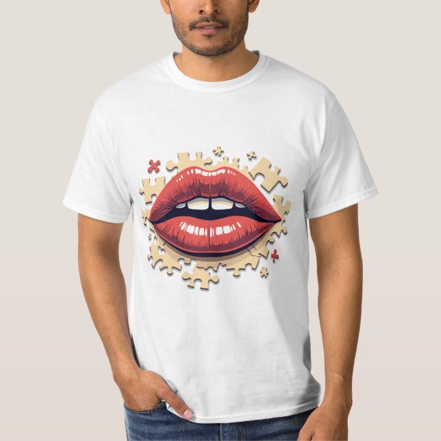 Puzzle Pop Lips T-Shirt (Front)