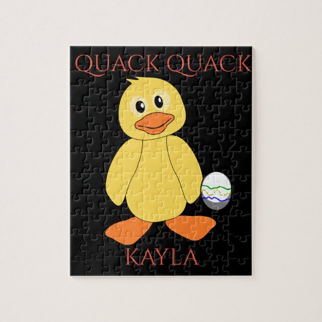 Puzzle"Quack Quack with duck & egg. Child's name. Jigsaw Puzzle (Vertical)