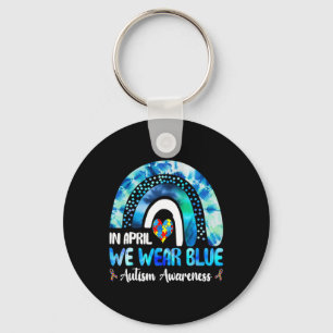 Puzzle Rainbow In April We Wear Blue Autism Awaren Key Ring