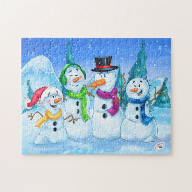 Puzzle snowmen family (Horizontal)