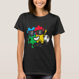 Puzzle Soccer Football Autism Awareness Sports Boy T-Shirt