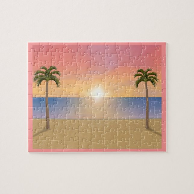Puzzle: Sunset / Sunrise Beach Scene Jigsaw Puzzle (Horizontal)