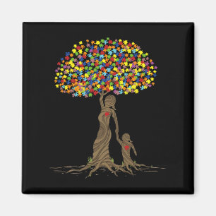 Puzzle Tree Love Mum And Autistic Daughter Autism  Magnet