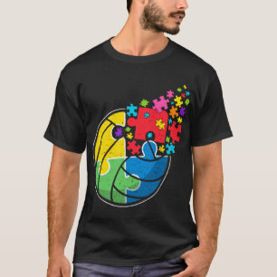 Puzzle Volleyball Support Autism Awareness Men Wom T-Shirt