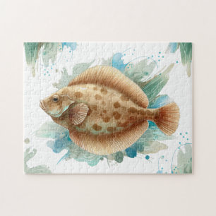 Puzzle - Watercolor Series: Flounder/Flatfish