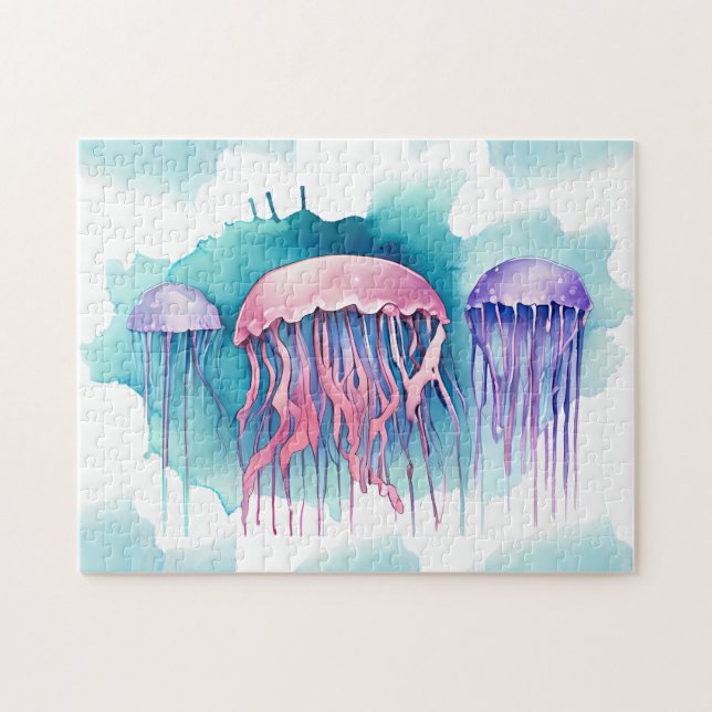 Puzzle - Watercolor Series: Jellyfish Bloom (Horizontal)