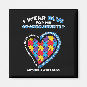 Puzzle Wear Blue For Granddaughter Autism Awarenes Magnet