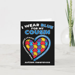 Puzzle Wear Blue For My Cousin Autism Awareness Fa Card