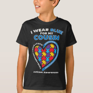 Puzzle Wear Blue For My Cousin Autism Awareness Fa T-Shirt