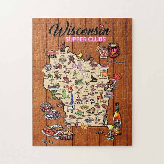 Puzzle -Wisconsin Supper Club Map (Vertical)