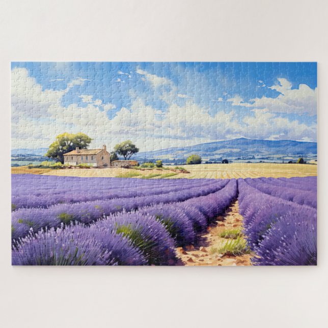 Puzzle with charming lavender Provence France (Horizontal)