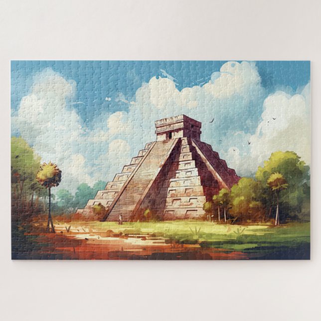 Puzzle with Chichen Itza, Mexico. (Horizontal)