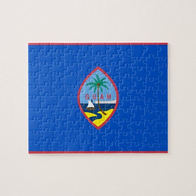 Puzzle with Flag of Guam (Horizontal)