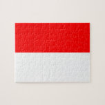 Puzzle with Flag of Indonesia<br><div class="desc">Celebrate your admiration for Indonesia with this patriotic puzzle featuring the bold and symbolic national flag! This eye-catching puzzle proudly displays the red and white bicolor flag of Indonesia, where the red symbolises courage and the white stands for purity. The minimalist and striking design is beautifully captured on each puzzle...</div>