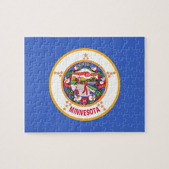 Puzzle with Flag of Minnesota State (Horizontal)