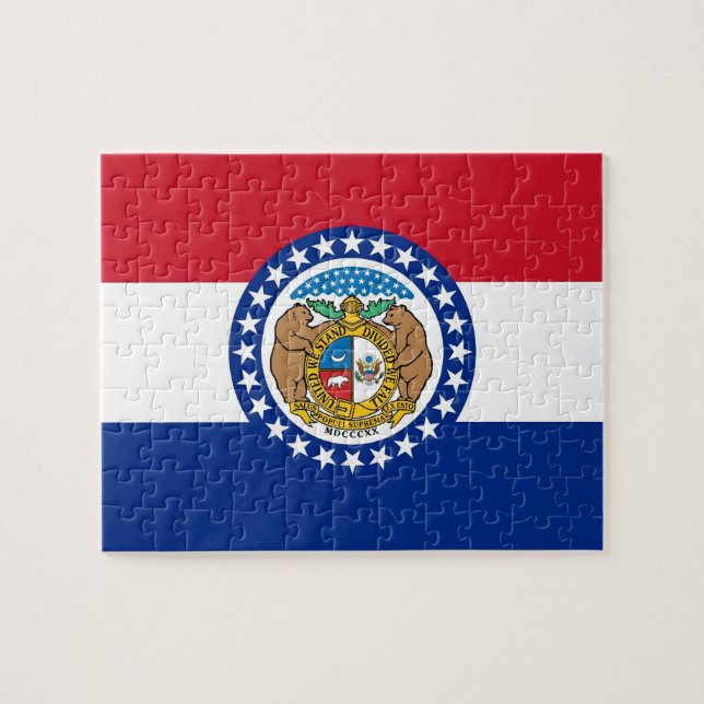 Puzzle with Flag of Missouri State (Horizontal)