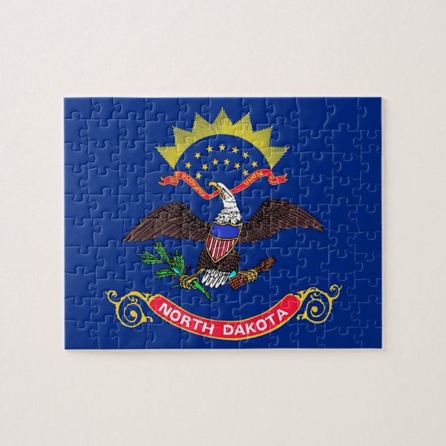Puzzle with Flag of North Dakota State (Horizontal)