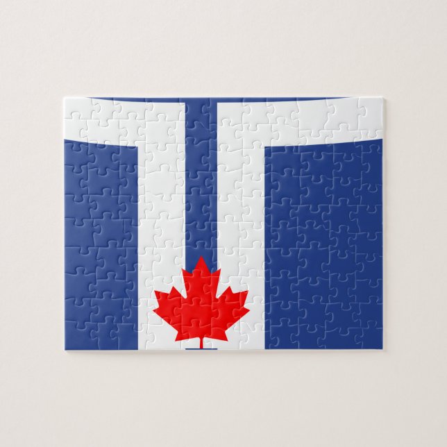 Puzzle with Flag of Toronto, Ontario (Horizontal)