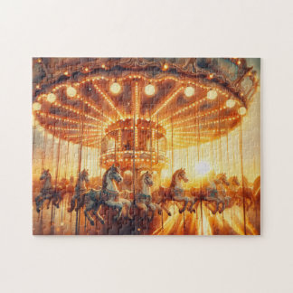 puzzle with giftbox vintage carousel