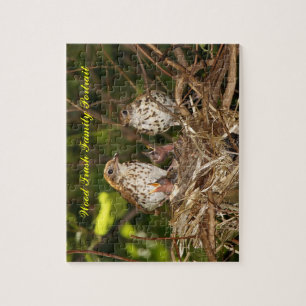 Puzzle, Wood Trush, Family Portrait Jigsaw Puzzle