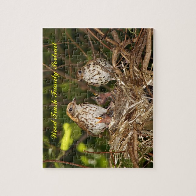 Puzzle, Wood Trush, Family Portrait Jigsaw Puzzle (Vertical)