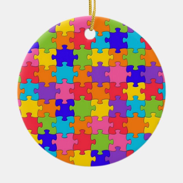 Puzzled Collection Ceramic Tree Decoration (Front)
